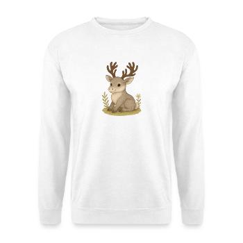Nordischer Wald - Rentier - Unisex Pullover - Weiß - Vorne