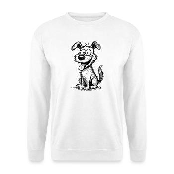 Playful dog with big eyes - Unisex Sweatshirt - white - Front