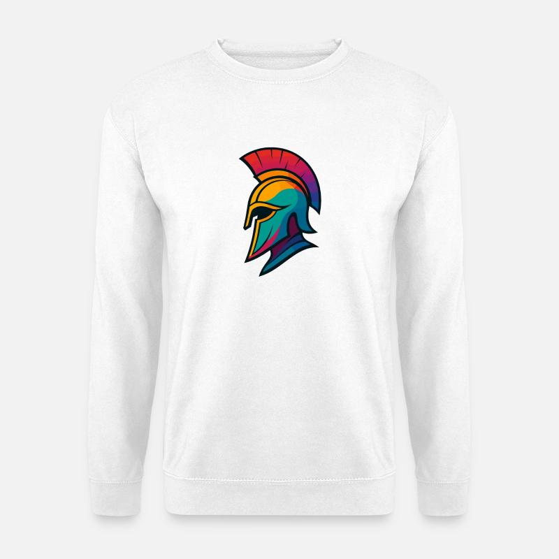 Spartan Helmet Colorful - Unisex Pullover - Weiß