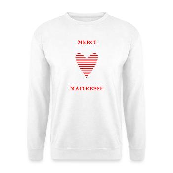 VIELEN DANK. GELIEBTE. HERZ. MEISTER. DANKE HERRIN. - Unisex Pullover - Weiß - Vorne