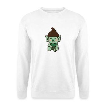 Niedlicher Troll – Kawaii-Stil - Unisex Pullover - Weiß - Vorne