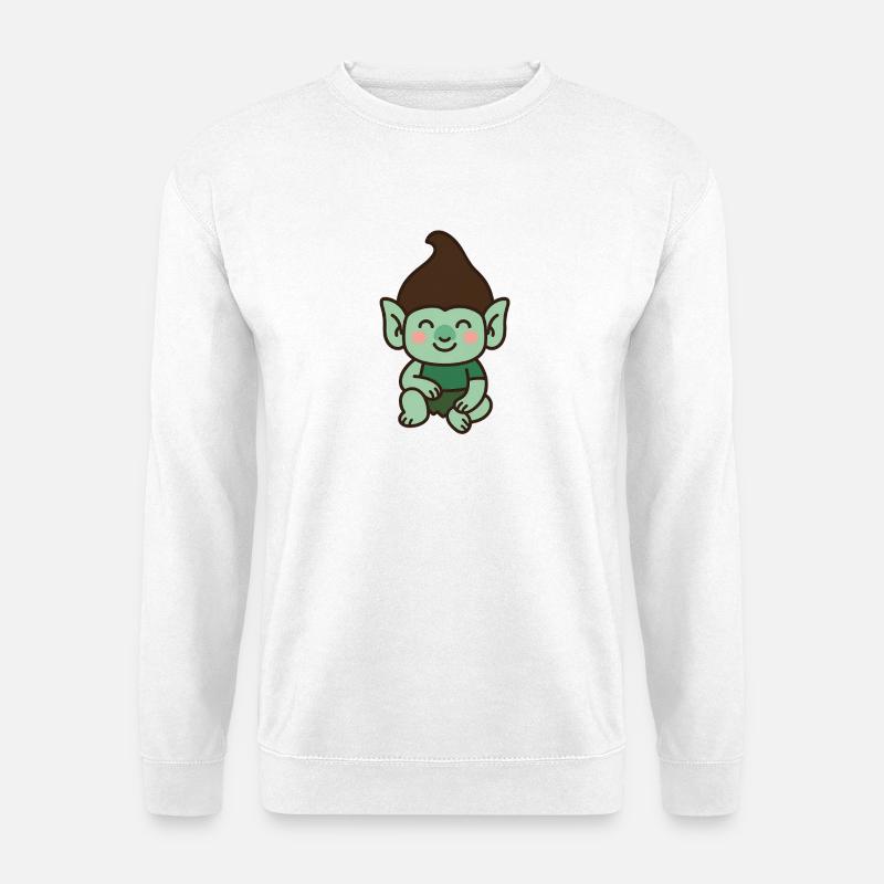 Niedlicher Troll – Kawaii-Stil - Unisex Pullover - Weiß