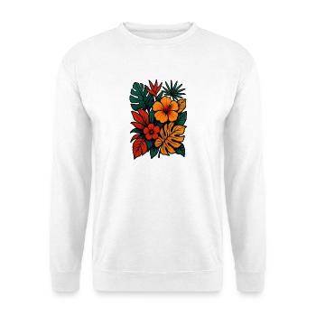 Tropischer Blütenrausch - Unisex Pullover - Weiß - Vorne
