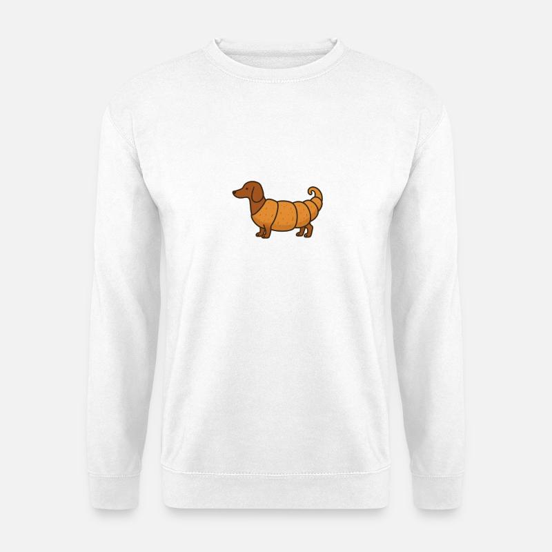 Dackel Croissant Mashup - Unisex Pullover - Weiß