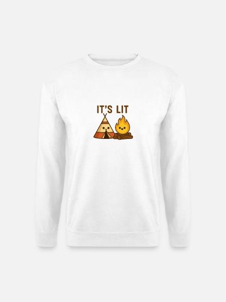It’s Lit – Lagerfeuer mit Humor - Unisex Pullover - Weiß