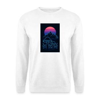 Neon Pilz Landschaft bei Sonnenuntergang - Unisex Pullover - Weiß - Vorne