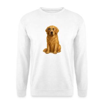 Chien patriotique Golden Retriever avec des lunettes de drapeau - Sweat-shirt Unisexe - blanc - Devant