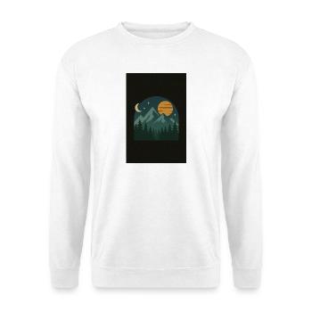 Illustration de paysage de montagne nocturne - Sweat-shirt Unisexe - blanc - Devant