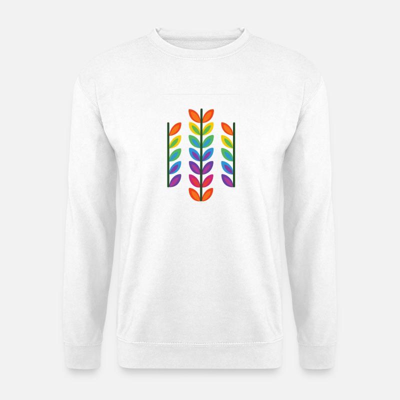 Rainbow leaf design in vibrant style - Unisex Sweatshirt - white