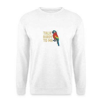 Glücklicher Papagei mit Text - Unisex Pullover - Weiß - Vorne