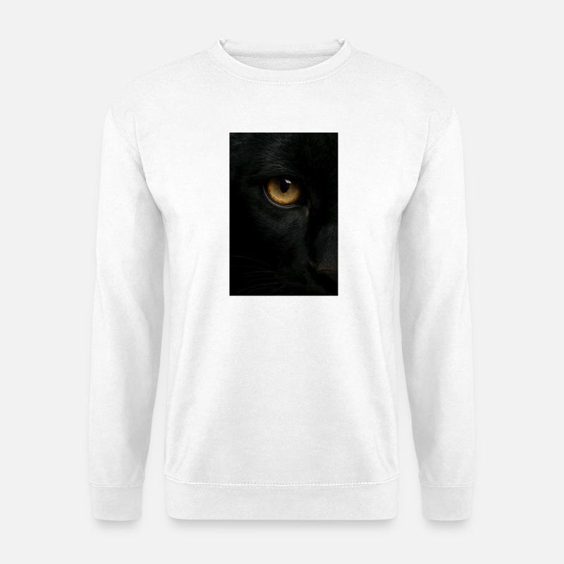 Mystischer Schwarzer Panther Blick - Unisex Pullover - Weiß
