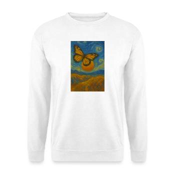 Schmetterling im Van-Gogh-Stil - Unisex Pullover - Weiß - Vorne