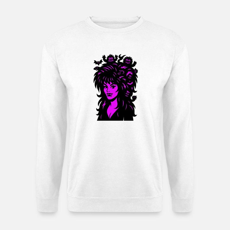 Vampir-Lady mit Superhair! - Unisex Pullover - Weiß