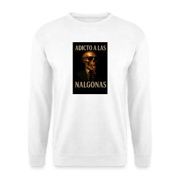 Totenkopf mit Brille und Zungenspringen - Unisex Pullover - Weiß - Vorne