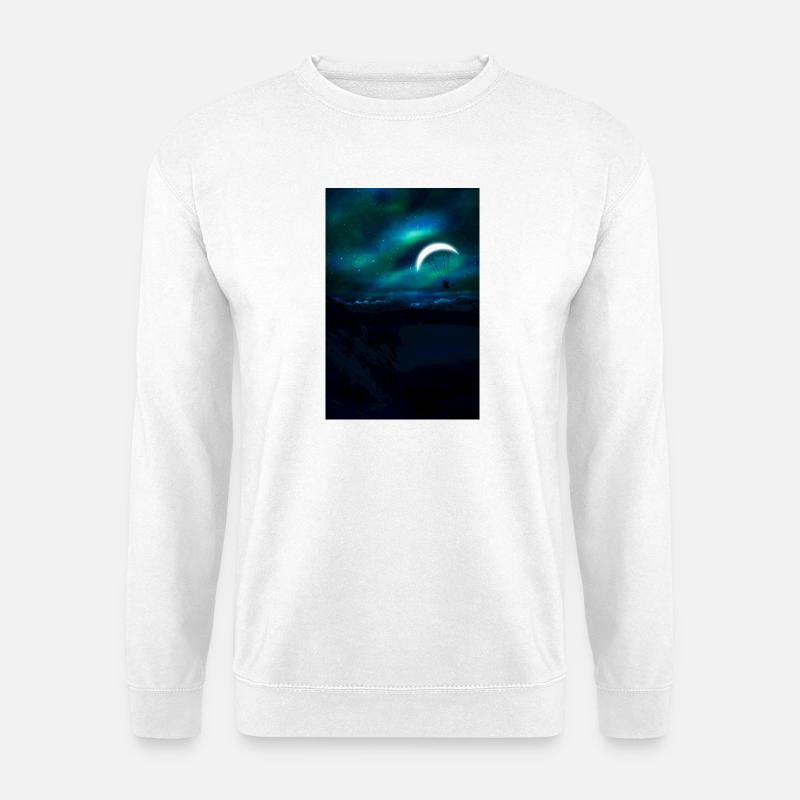 Nachtaufhängung unter dem Mond - Unisex Pullover - Weiß