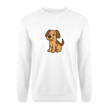 Playful dog motif in cartoon style - Unisex Sweatshirt - white - Front