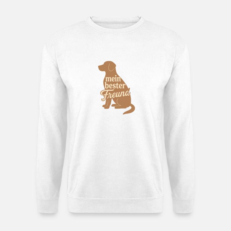Mein Bester Freund Hund Motiv - Unisex Pullover - Weiß