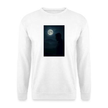 Nachtsilhouette unter dem Mond - Unisex Pullover - Weiß - Vorne