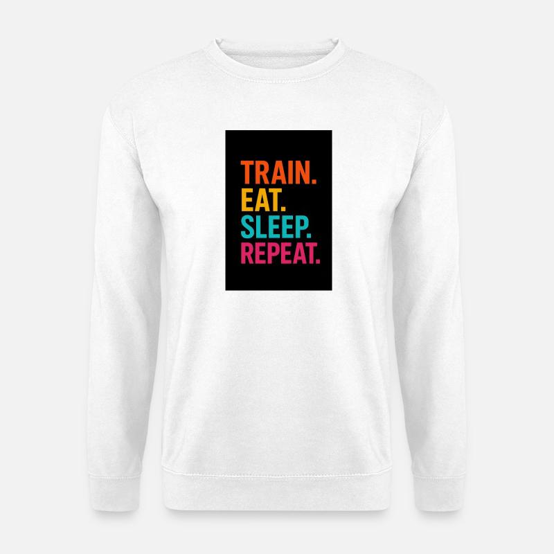 Motivierender Sport-Workflow Schriftzug - Unisex Pullover - Weiß