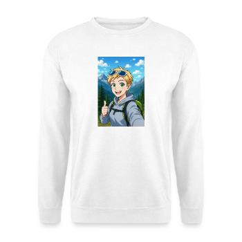 Animated Mountain Hiker Adventure - Unisex Sweatshirt - white - Front