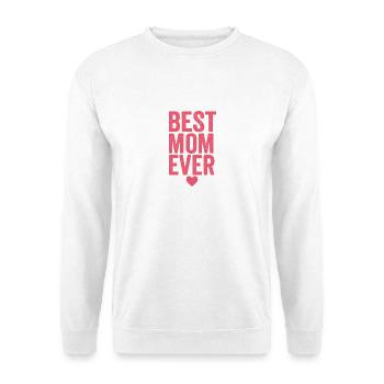 Best Mom Ever in Herz-Design - Unisex Pullover - Weiß - Vorne - Alina (178cm) & Michal (187cm)