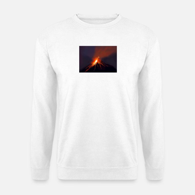 Intensiver Vulkanausbruch Feuer Pferd - Unisex Pullover - Weiß