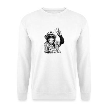 Summer Vibes - Singe avec chemise hawaïenne et lunettes de soleil - Sweat-shirt Unisexe - blanc - Devant