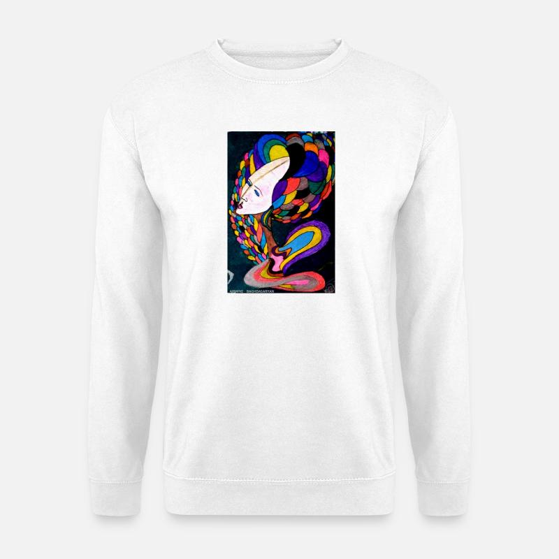 Buntes mystisches Porträt - Unisex Pullover - Weiß
