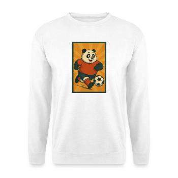 Dynamischer Fußballpanda - Unisex Pullover - Weiß - Vorne