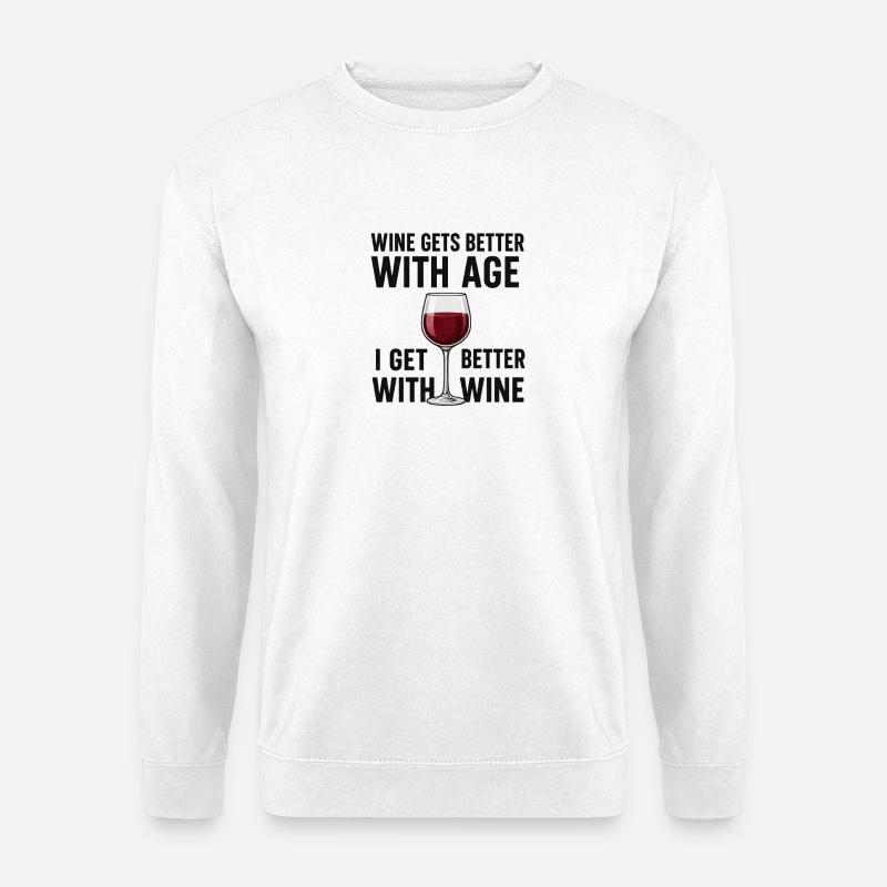 Wine Age Celebration Graphic Design - Unisex Sweatshirt - white