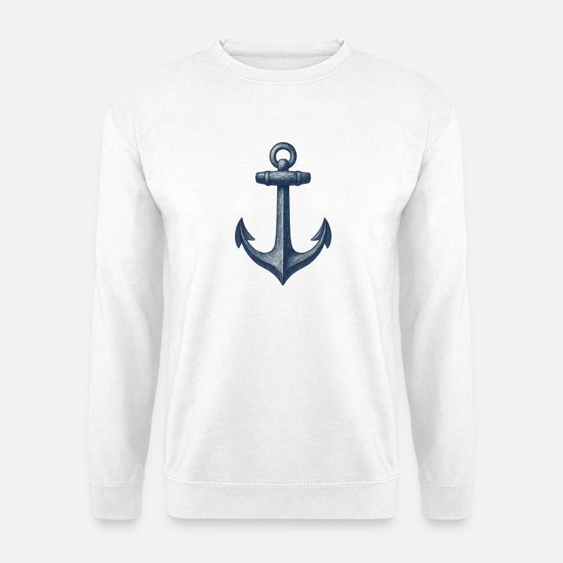 Nautische Anker Illustration - Unisex Pullover - Weiß