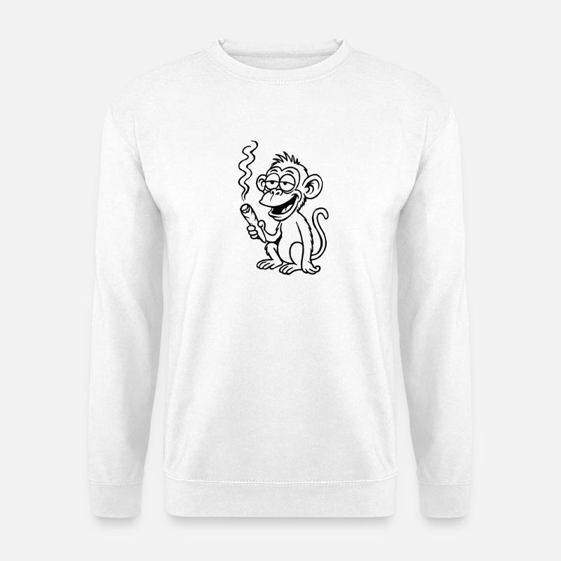 Der Affe peilt ein bisschen anders - Unisex Pullover - Weiß