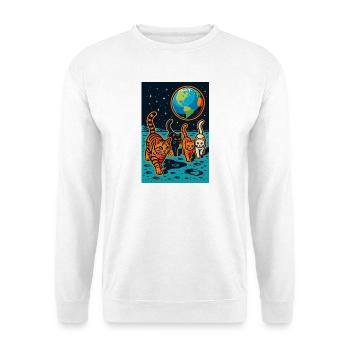 Cosmic Cats Lunar Adventure, Cats on the Moon - Unisex Sweatshirt - white - Front