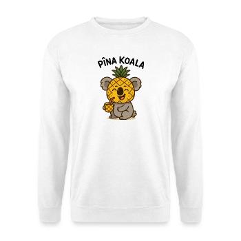 Koala mit Ananas und Fruchtdrink - Unisex Pullover - Weiß - Vorne