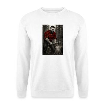 Lumberjack in the forest - Unisex Sweatshirt - white - Front