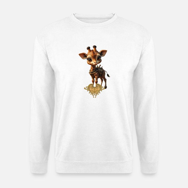 Charmante Steampunk-Giraffe - Unisex Pullover - Weiß