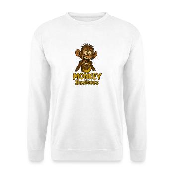 Lustiger Affe mit Kettchen und Banane - Unisex Pullover - Weiß - Vorne