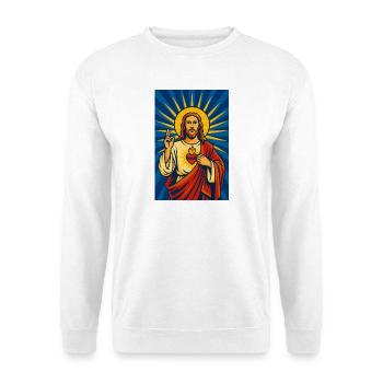 Heiliges Herz Jesus Illustration, Christliche - Unisex Pullover - Weiß - Vorne