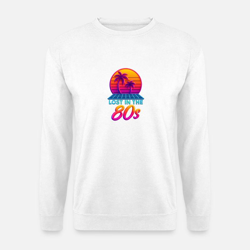 Neon 80er Retro Sonnenuntergang - Unisex Pullover - Weiß