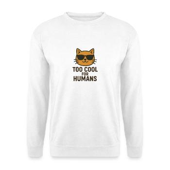 Katze mit Sonnenbrille – Für Hiphop-Liebe - Unisex Pullover - Weiß - Vorne