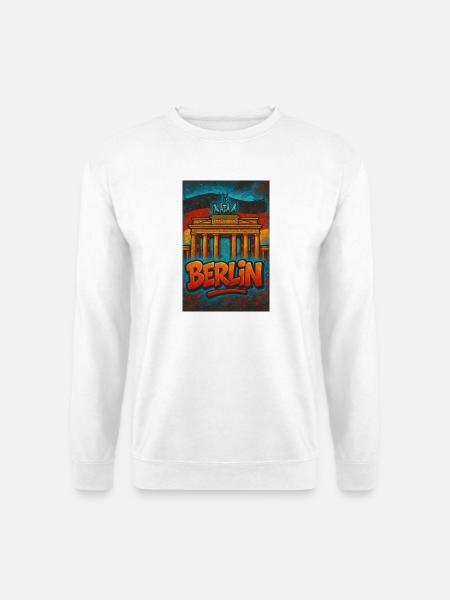 Grafiti Berlin T-shirt with Brandenburg Gate - Unisex Sweatshirt - white