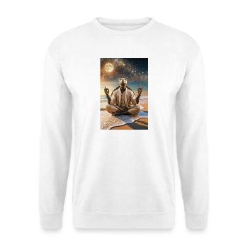 Humanoid Turtle Meditating Under the Moon - Unisex Sweatshirt - white - Front