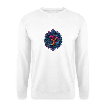 Psychedelisches Om Goa Mandala - Unisex Pullover - Weiß - Vorne
