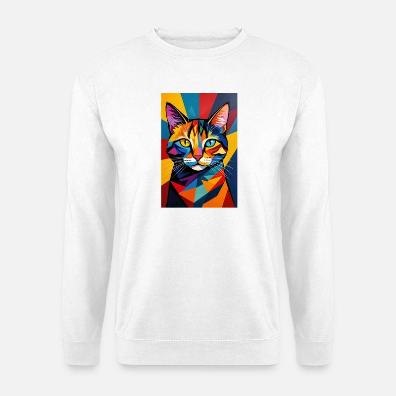  Avantgarde Katze R03 - Unisex Pullover - Weiß