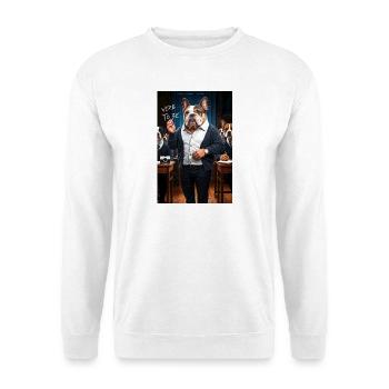 English Bulldog Humanoid Professor - Unisex Sweatshirt - white - Front