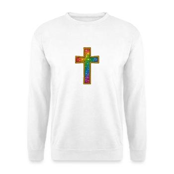 Jesus Christ | Colorful Glitter Cross Design - Unisex Sweatshirt - white - Front