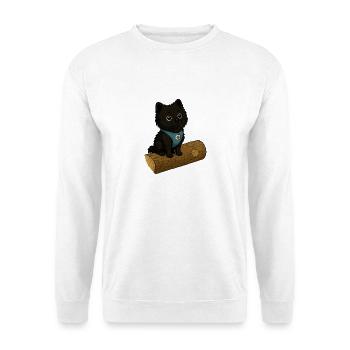 Cute dog with tree trunk - Unisex Sweatshirt - white - Front