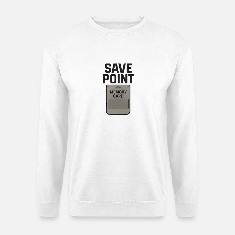 Speicherkarte Speicherpunkt Grafik T-Shirt - Unisex Pullover - Weiß