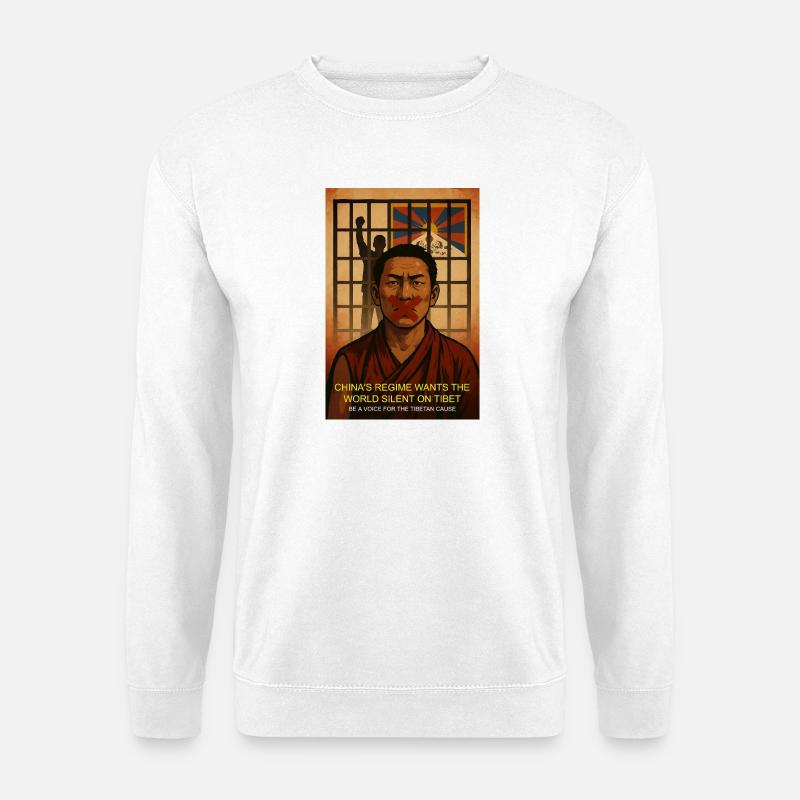 Tibet Gerechtigkeit Protest Kunstwerk - Unisex Pullover - Weiß