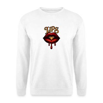 Verlockende Lippen mit Diamant - Unisex Pullover - Weiß - Vorne